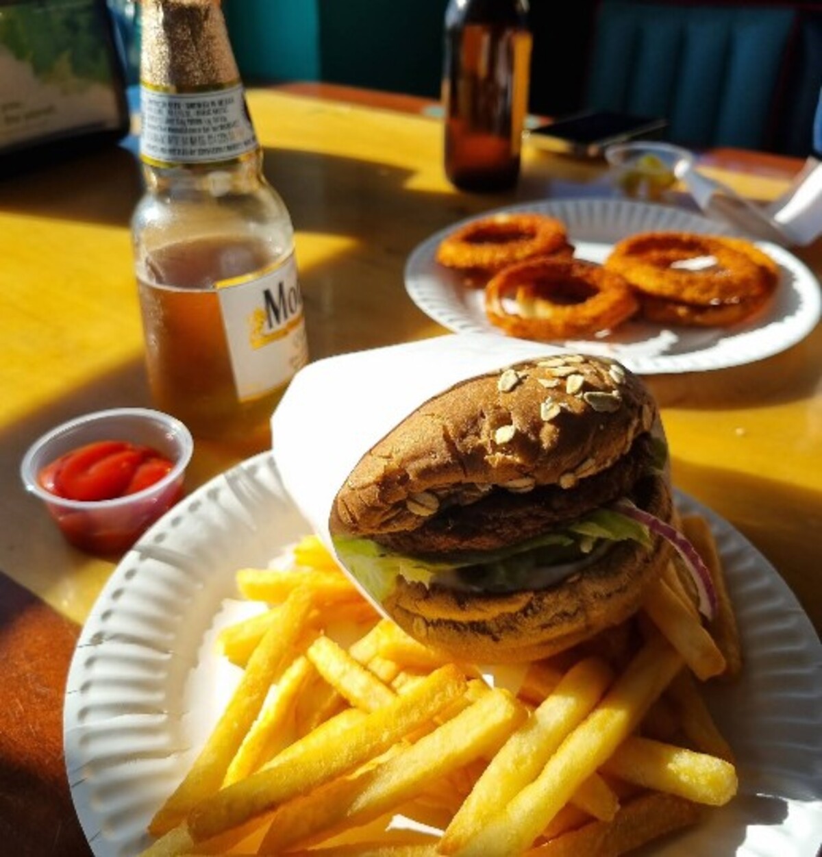 Food at TK Burgers located in Huntington Beach, CA. 