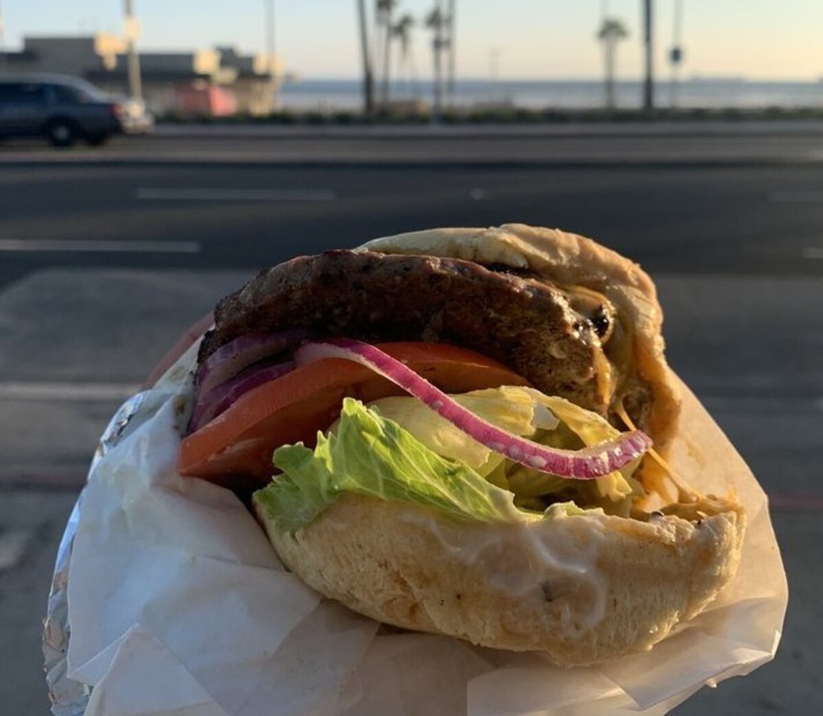Food at TK Burgers located in Huntington Beach, CA. 