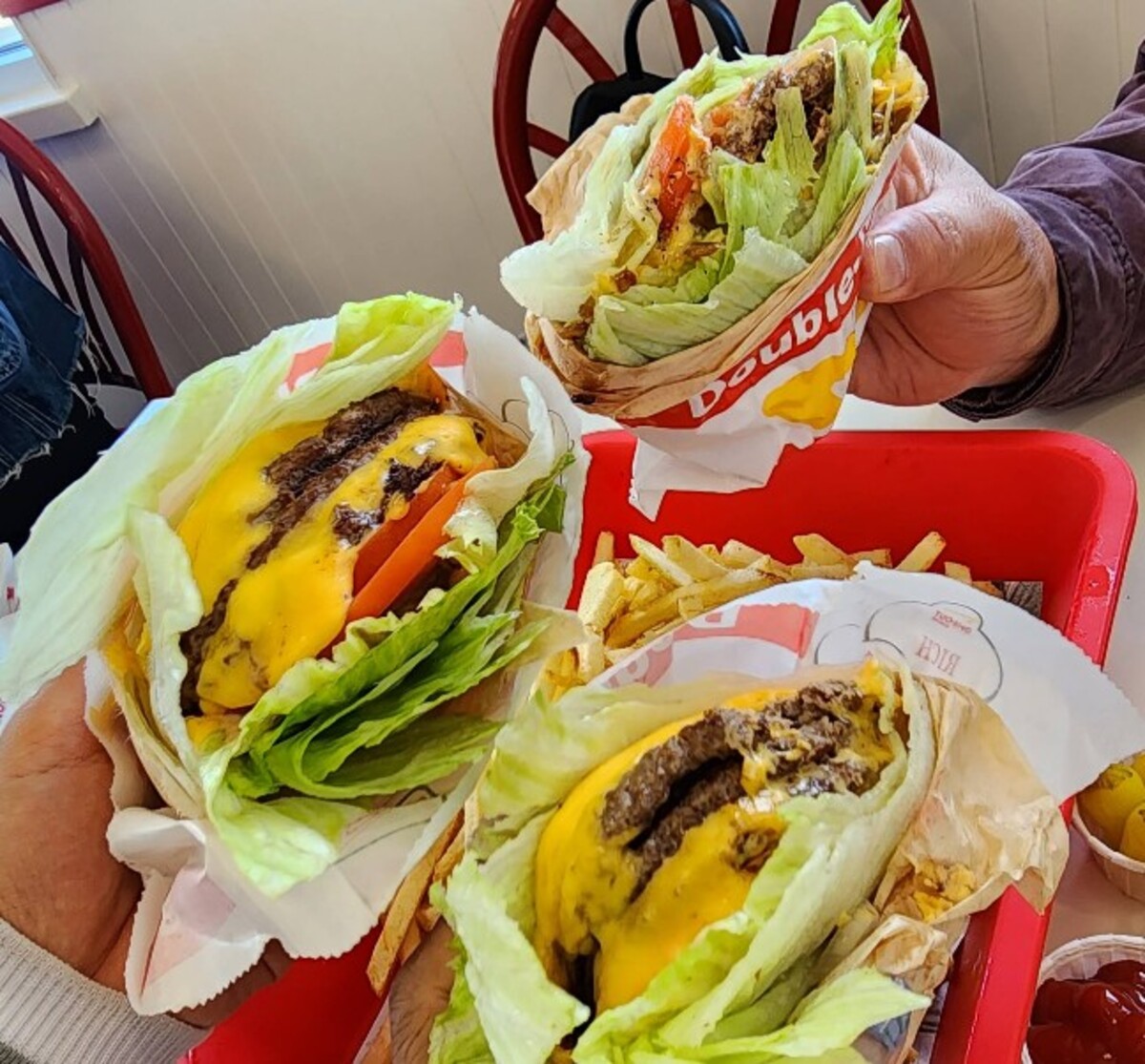 Food at TK Burgers located in Huntington Beach, CA. 