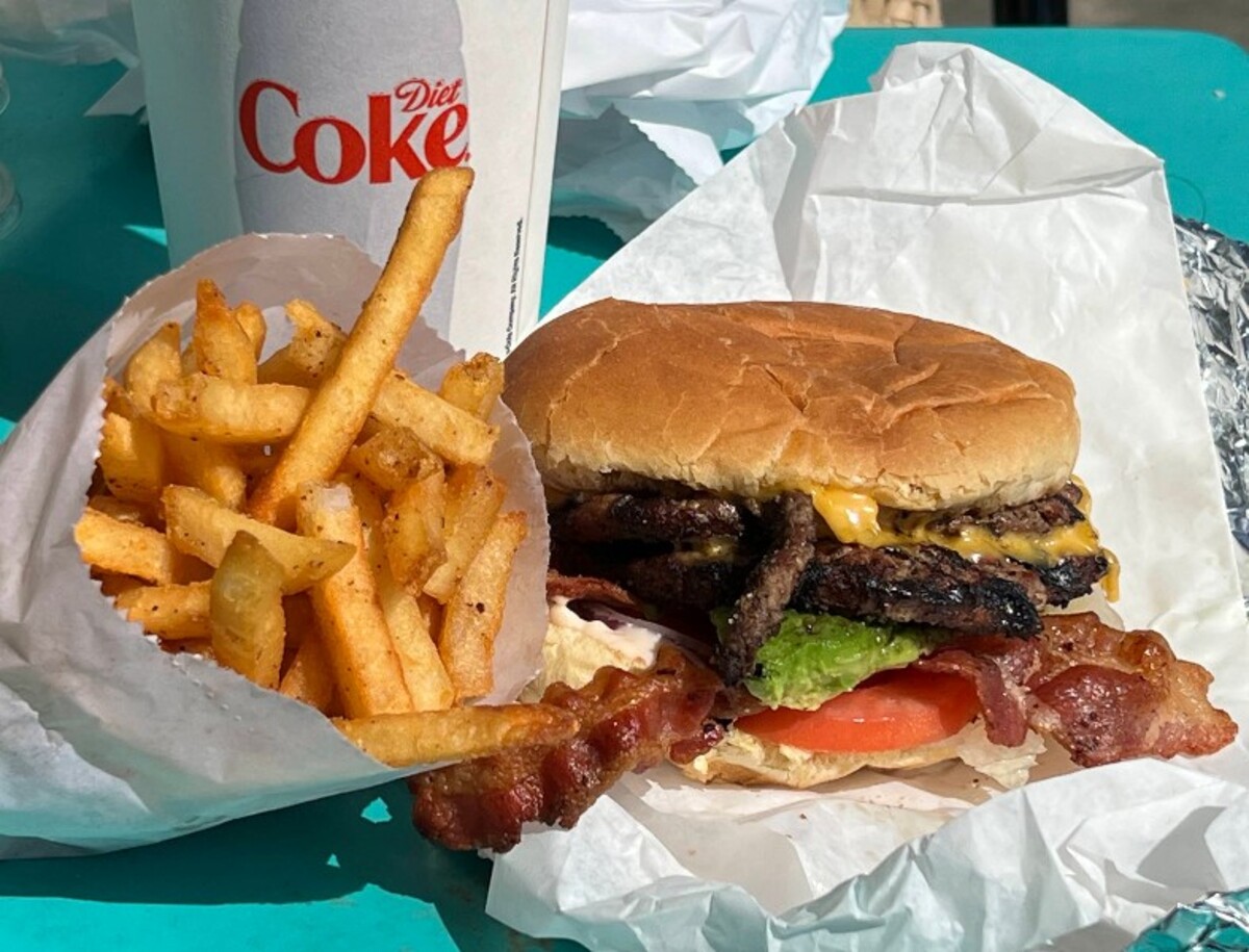 Food at TK Burgers located in Huntington Beach, CA. 