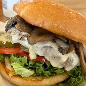 Mushroom Swiss Burger at Grassburgers in Albuquerque, NM