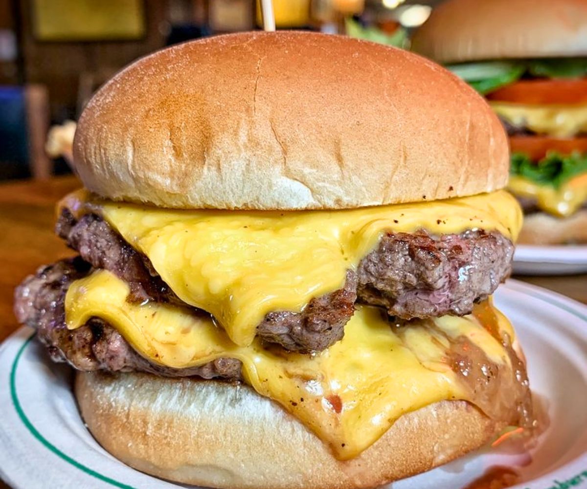 double cheeseburger at Lions Tap Family Restaurant in Eden Prairie, MN