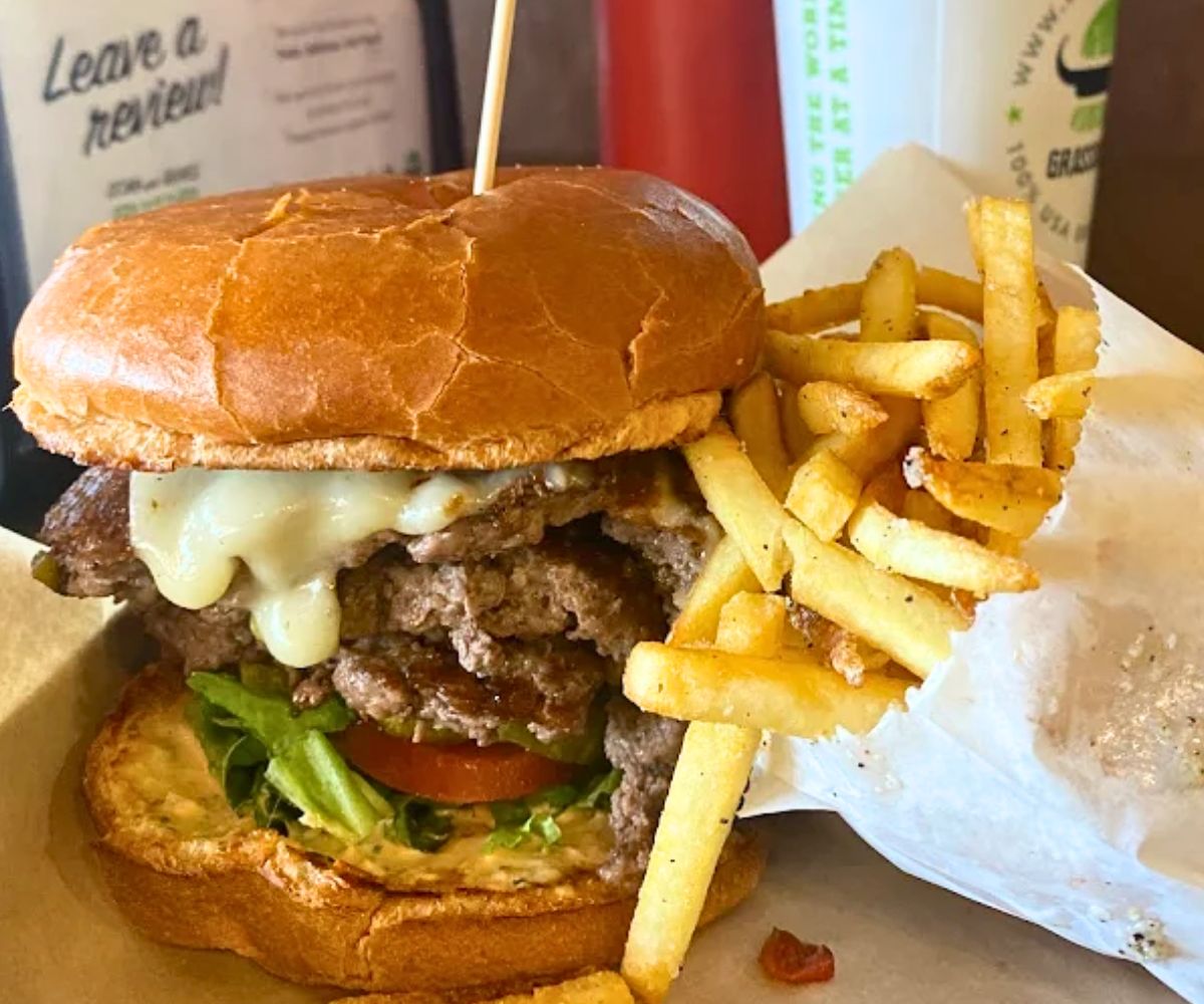 burger at Grassburger in Albuquerque, New Mexico