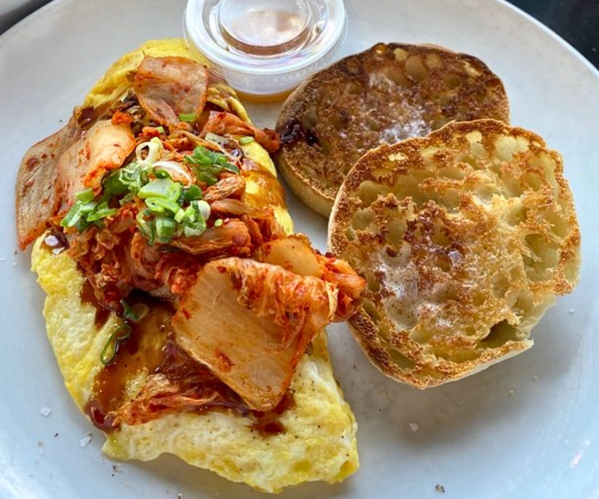 Kimchee Omelette at Saddle Creek Breakfast Club in Omaha, NE