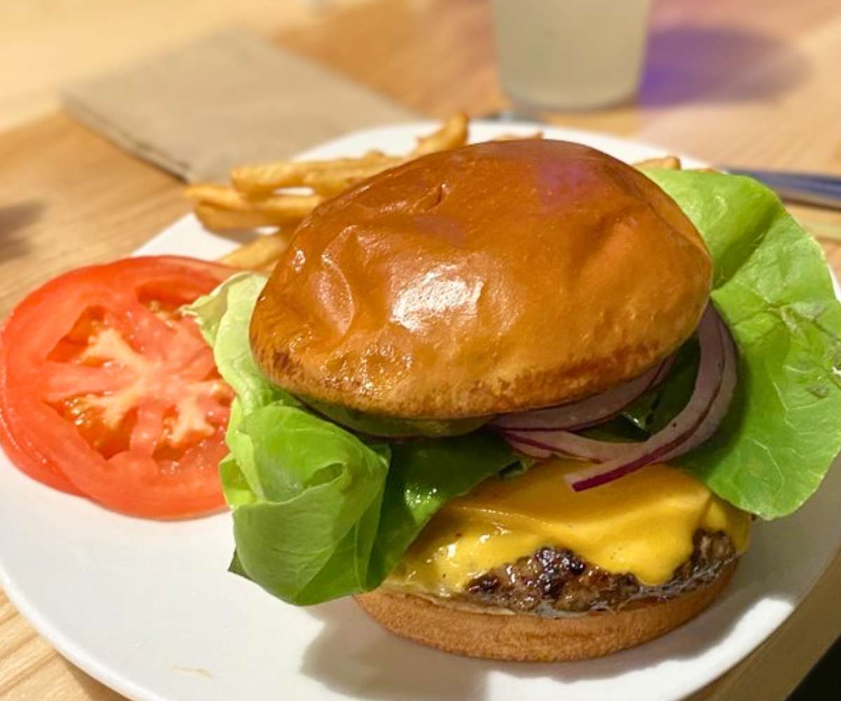 cheeseburger at Holy Cow in Nampa, ID