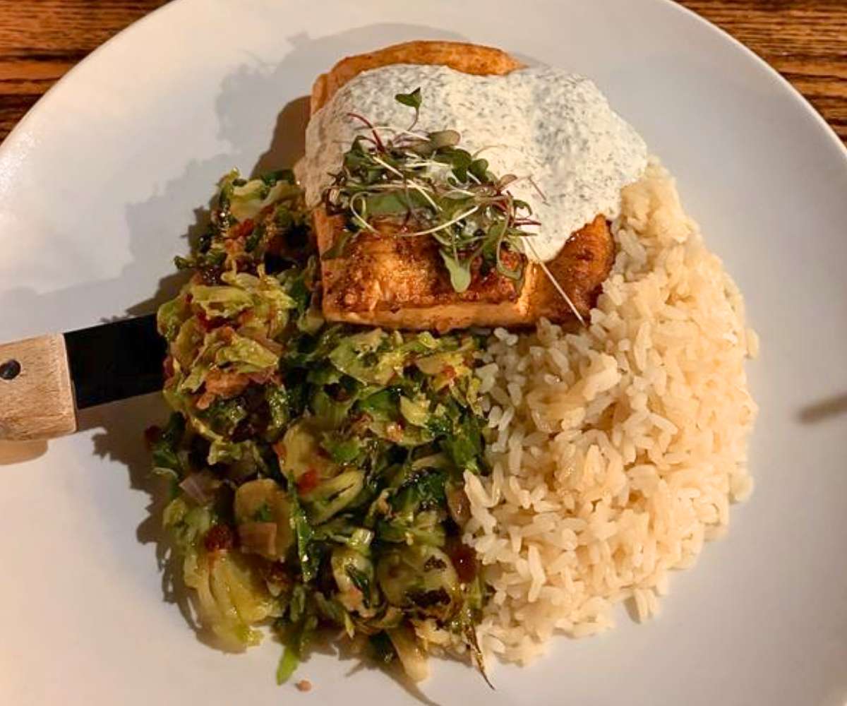 Honey Bourbon Salmon at Christopher's Eats in Huntington, WV