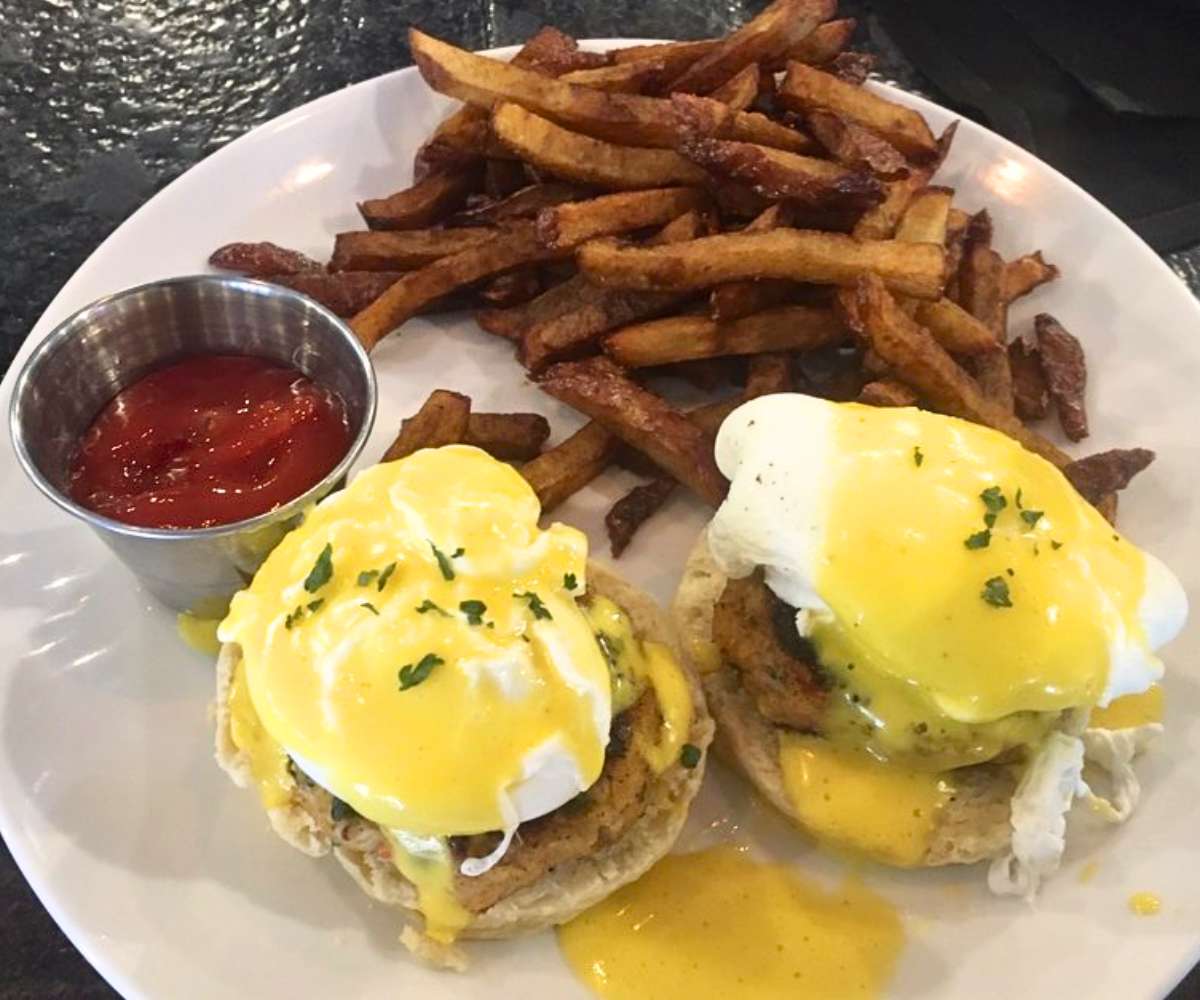 Crab Cake Benedict at Christopher's Eats in Huntington, WV
