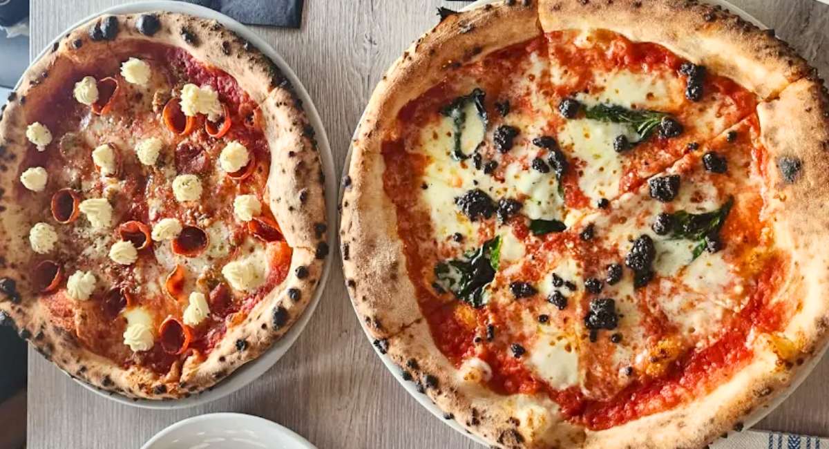 pizzas at Brick Fire Tavern in Honolulu, Hawaii
