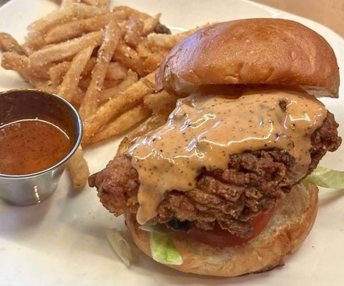 Buttermilk Fried Chicken Burger at Montala Ale Works in Bozeman, MT
