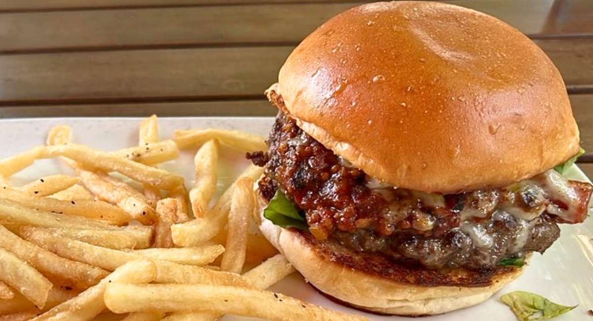 Monarch Elk Burger at Montana Ale Works in Bozeman, Montana