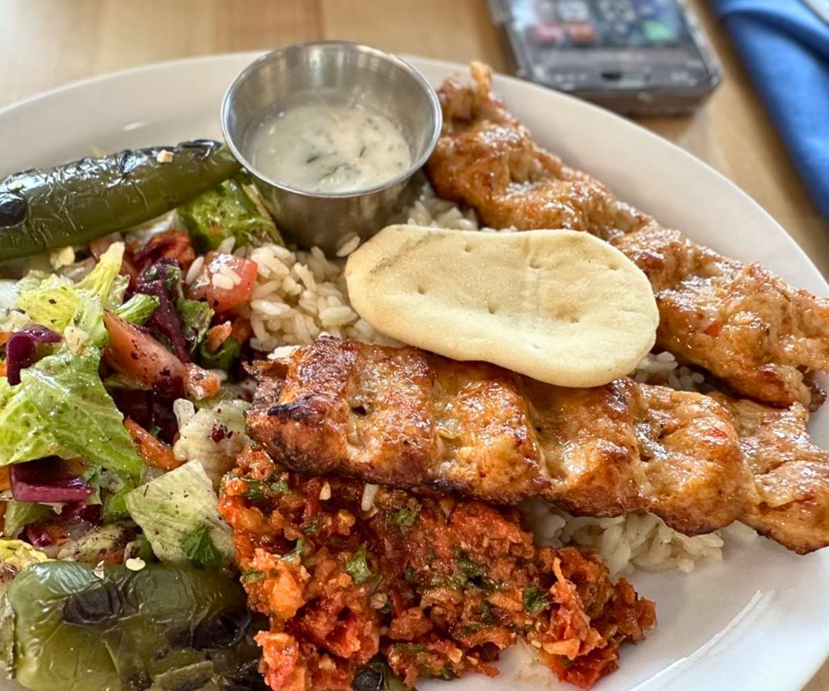chicken kebab at Turkish Delight in Anchorage, AK