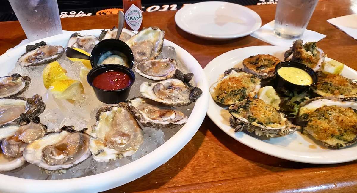 oysters at Salt Water Grill in Corpus Christi, TX