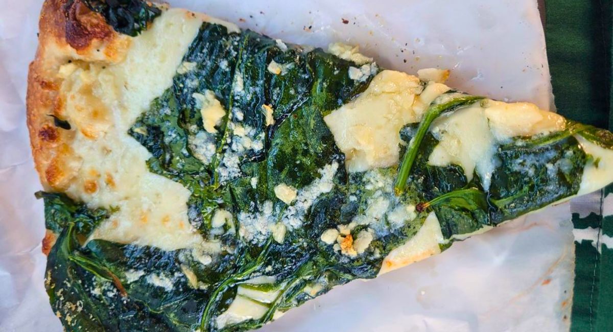Spinach and Garlic Pizza at Boston's North End Pizza Bakery in Aiea, HI