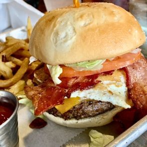 Taproom Burger at Old Black Bear Brewing Company in Madison, AL