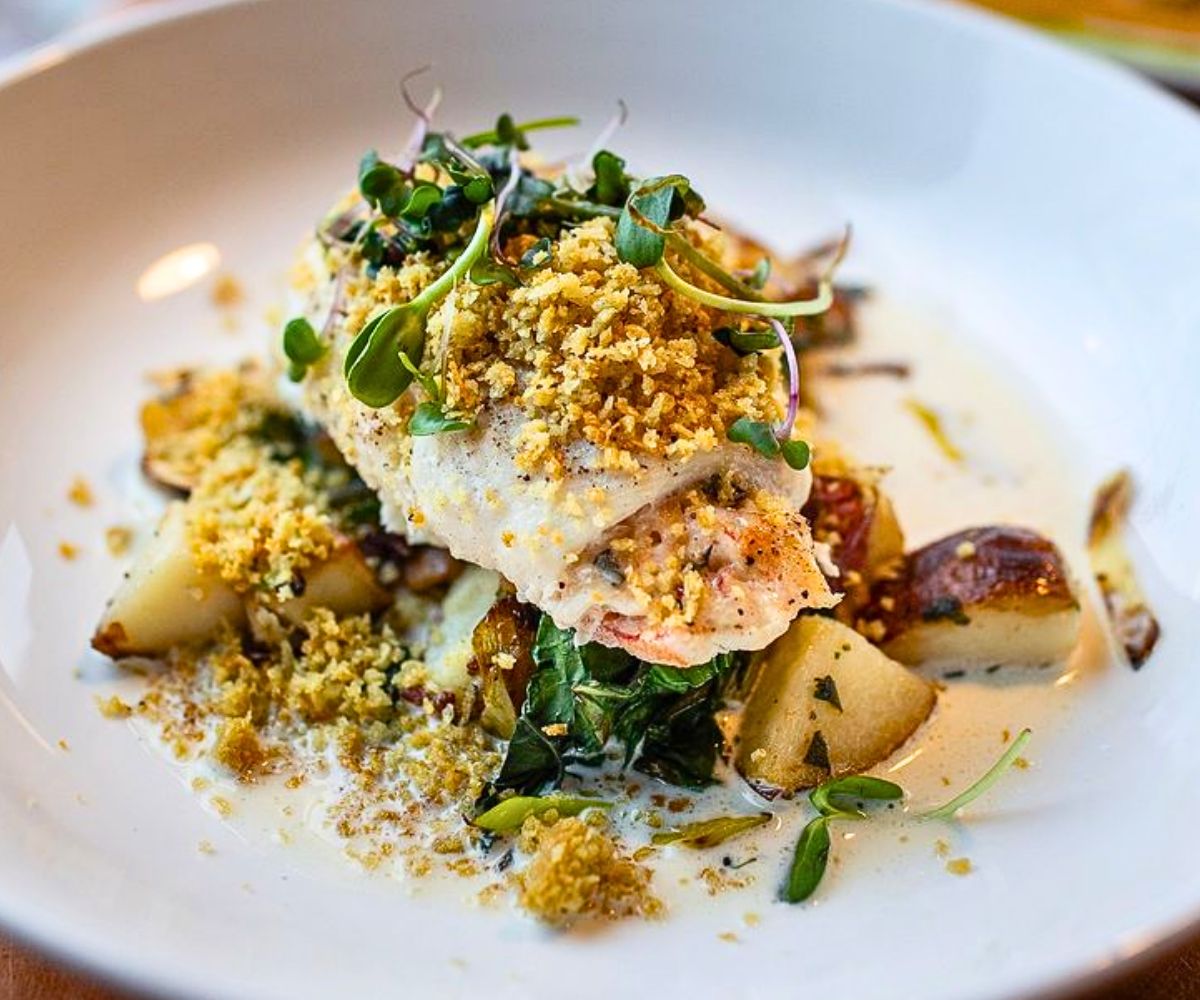 Shrimp and Jonah Crab Stuffed Flounder at Revival Kitchen & Bar in Concord, New Hampshire