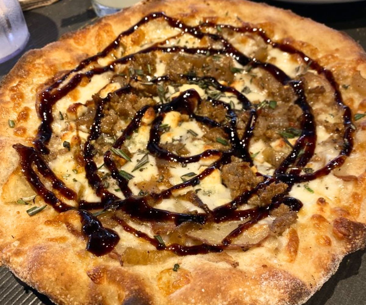 Potato Gorgonzola & Fennel Sausage at Fiamma Pizza in Bellingham, WA