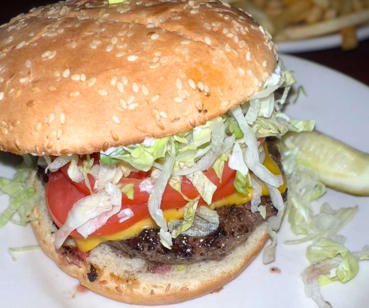 The Original Redcoat Special Hamburger at Redcoat Tavern in Royal Oak, Michigan