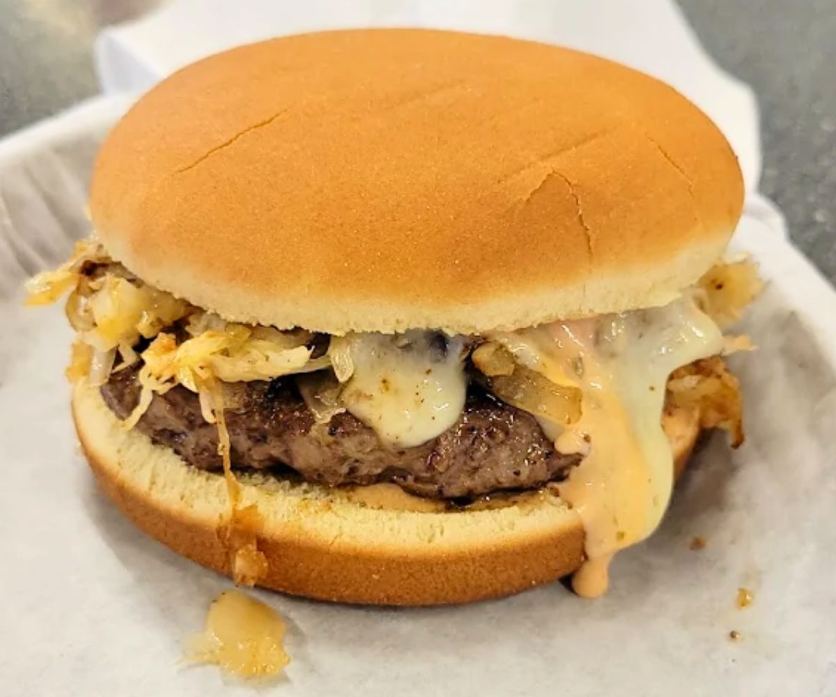 Jeff's Reuben Burger at Jeff's in Jacksonville, NC