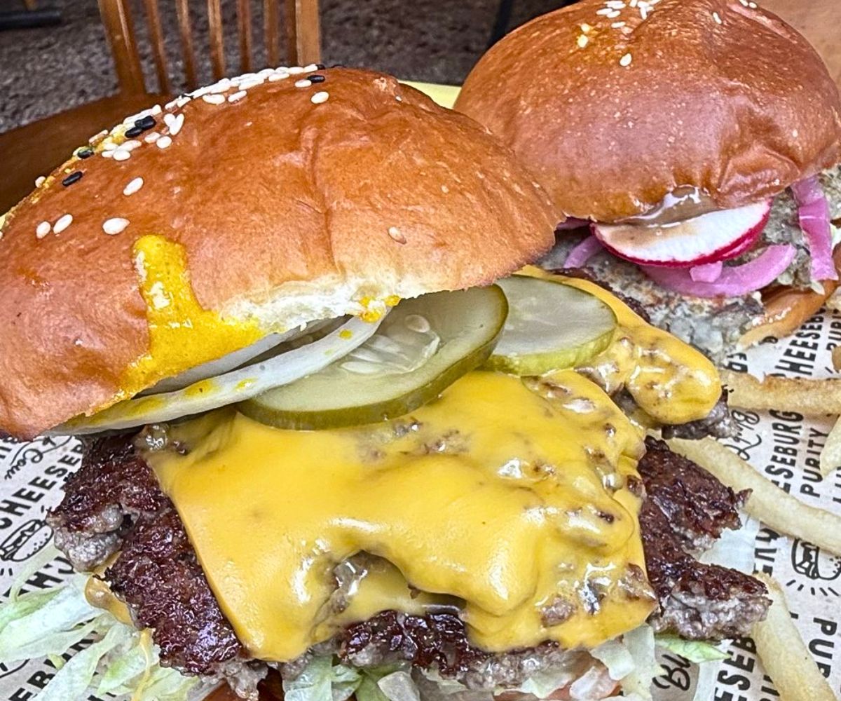 burgers at Black Cow Burgers & Fries in Portland, Maine