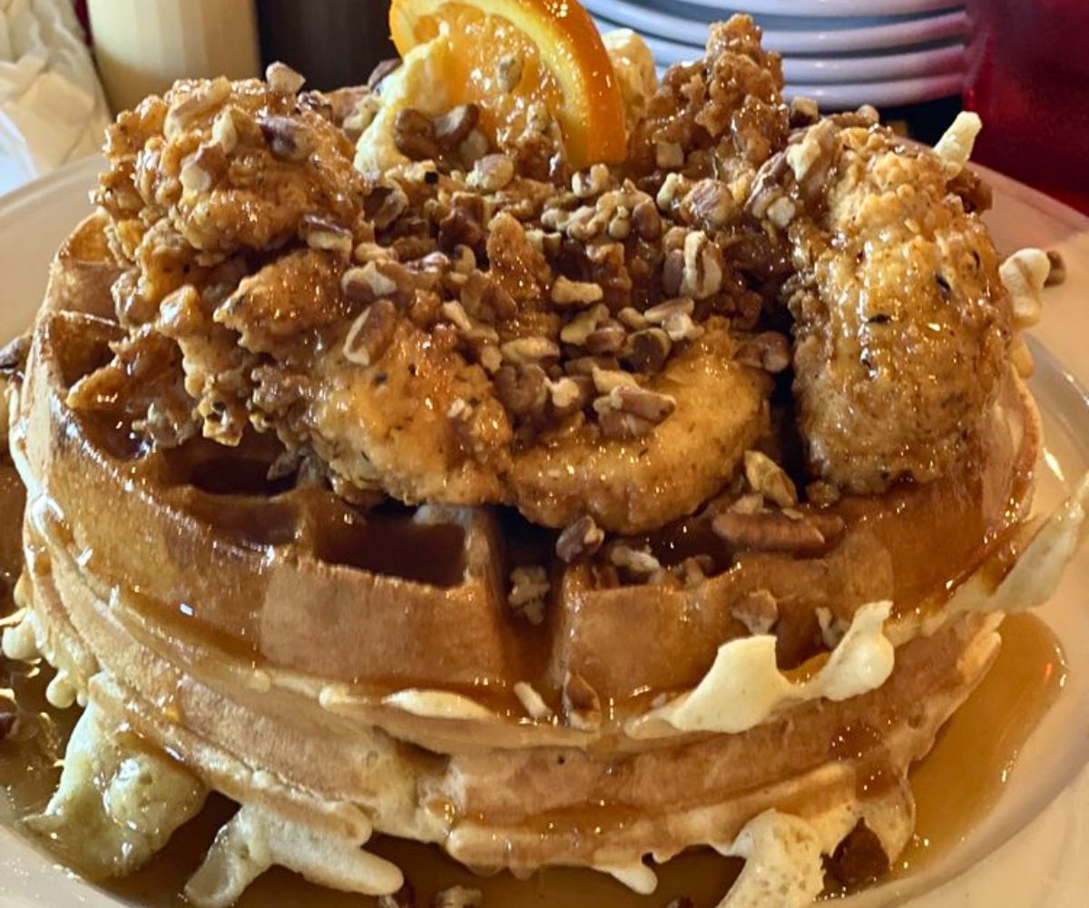 Old Smelter Stack at Tracy's Family Restaurant in Great Falls, Montana