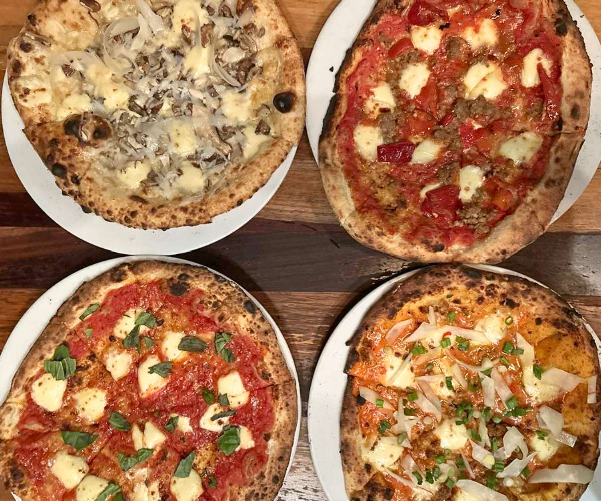 pizzas at Life of Pie Pizza in Portland, Oregon