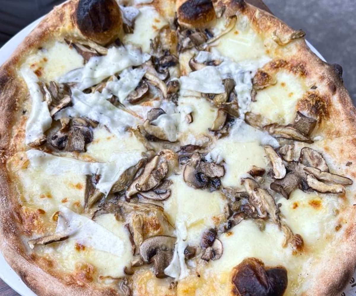Seasonal Mushroom, Pecorino Romano & Truffle Oil at Life of Pie Pizza in Portland, OR