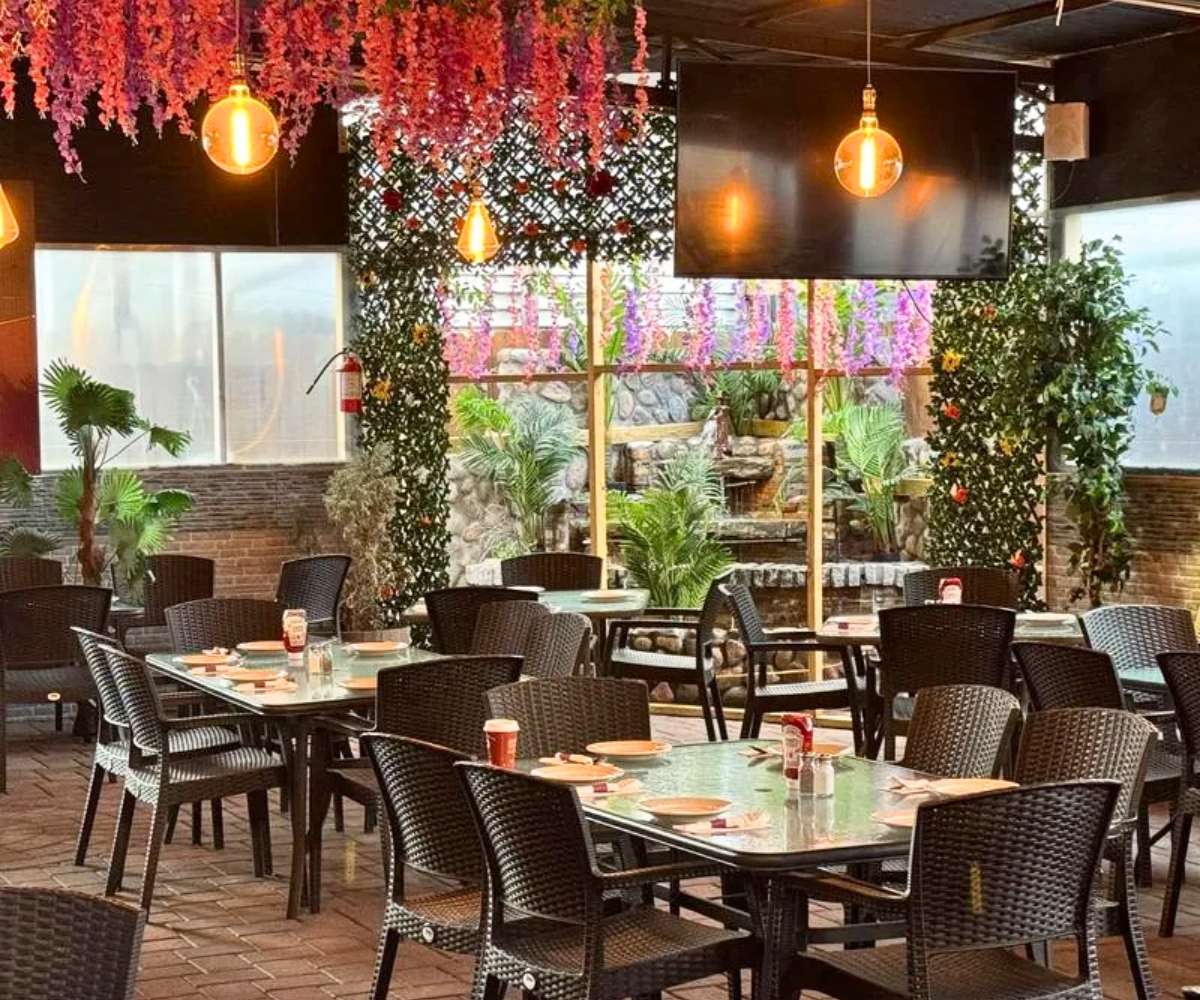 dining space at Abu Rass in Paterson, New Jersey