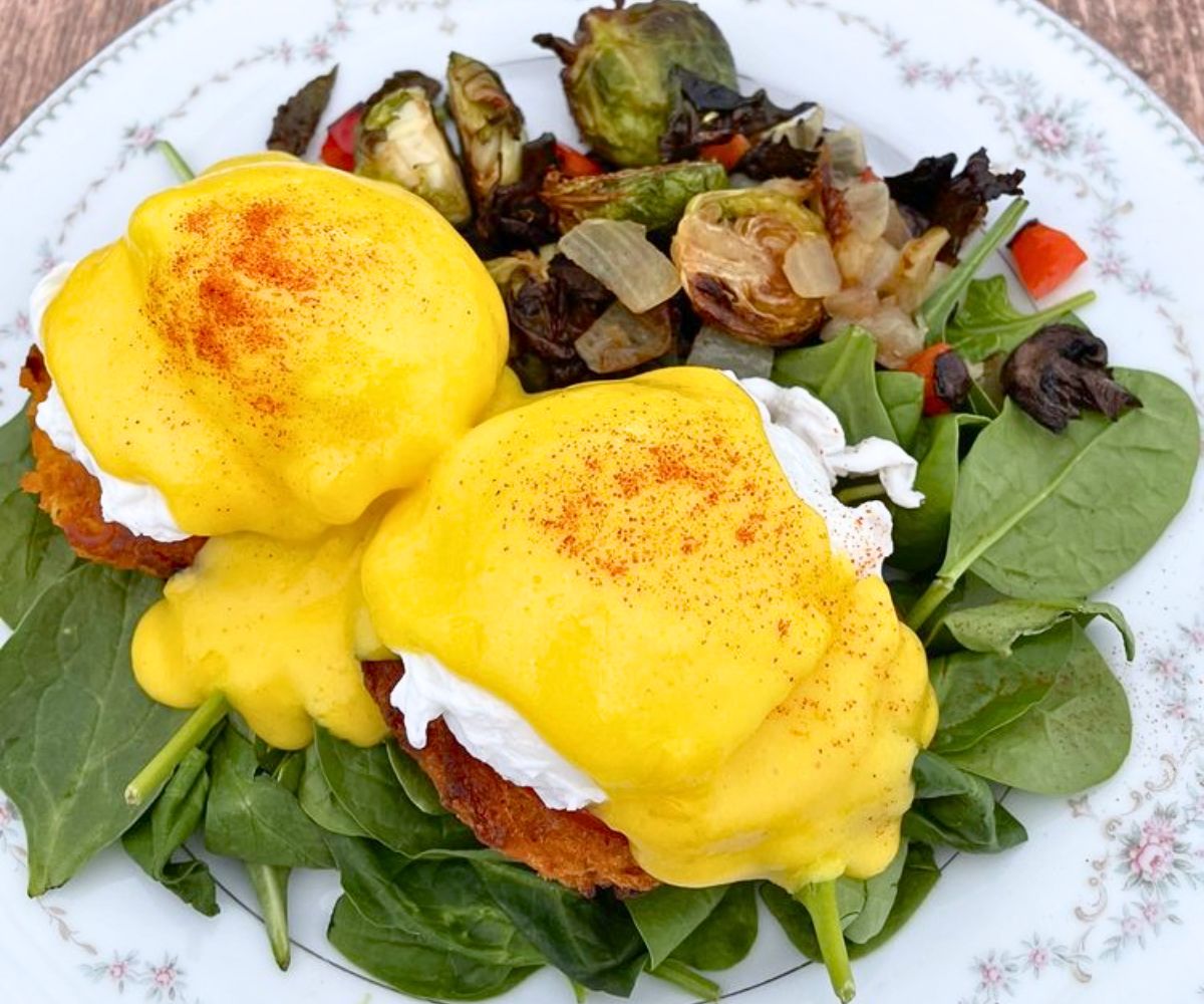 Sweet Potato Latke Benedict at Jazzy Ladies Cafe & Club in Eugene, OR