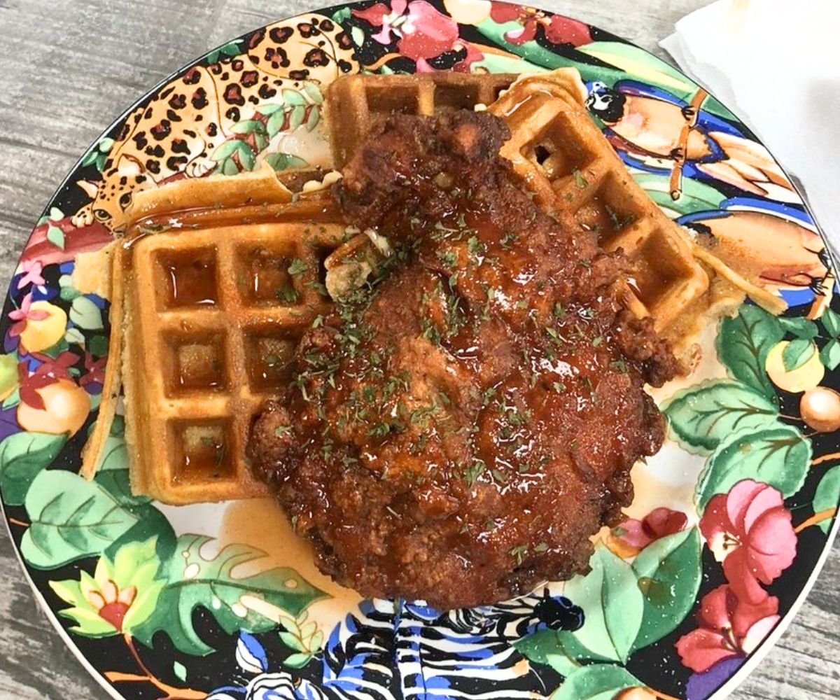 Chicken and Waffles at The Love of Grub in Clifton, New Jersey