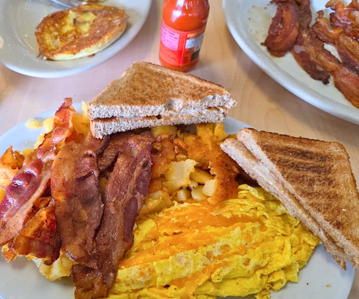 bacon and eggs at Athena's in Cranston, RI