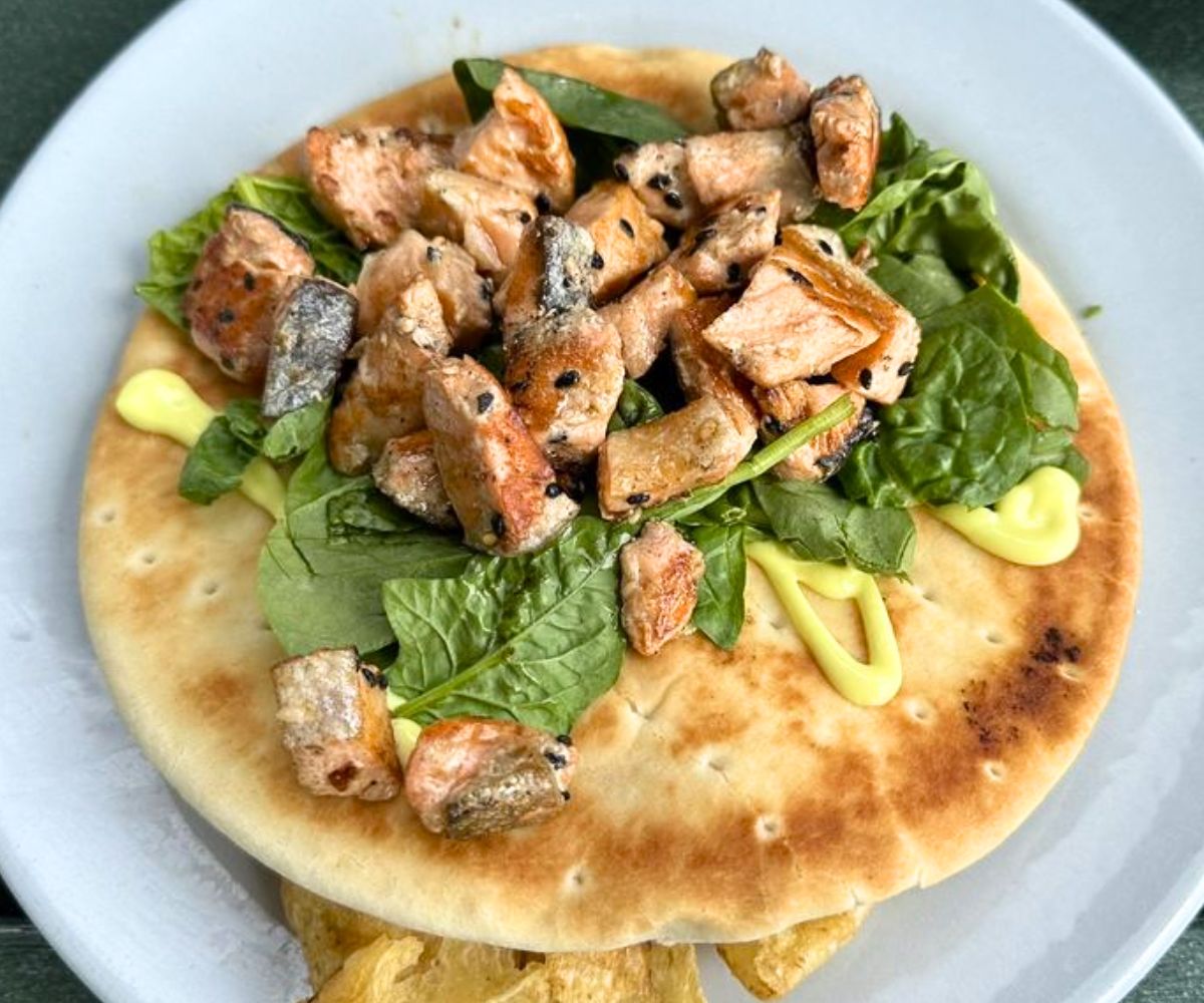 Salmon Pita at Beak Restaurant in Sitka, AK