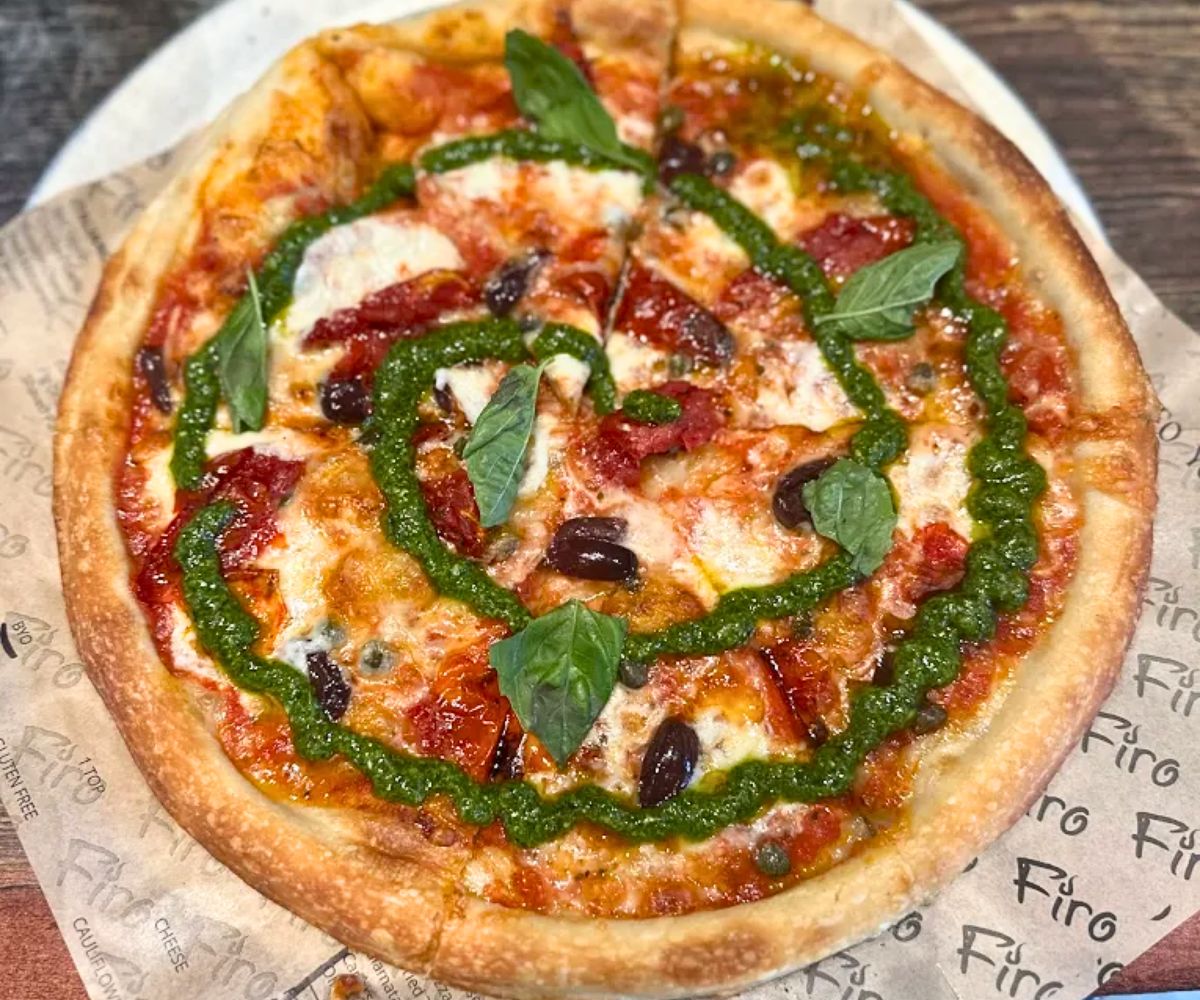 Pesto Swirl at Firo Fire Kissed Pizza in Lawton, Oklahoma