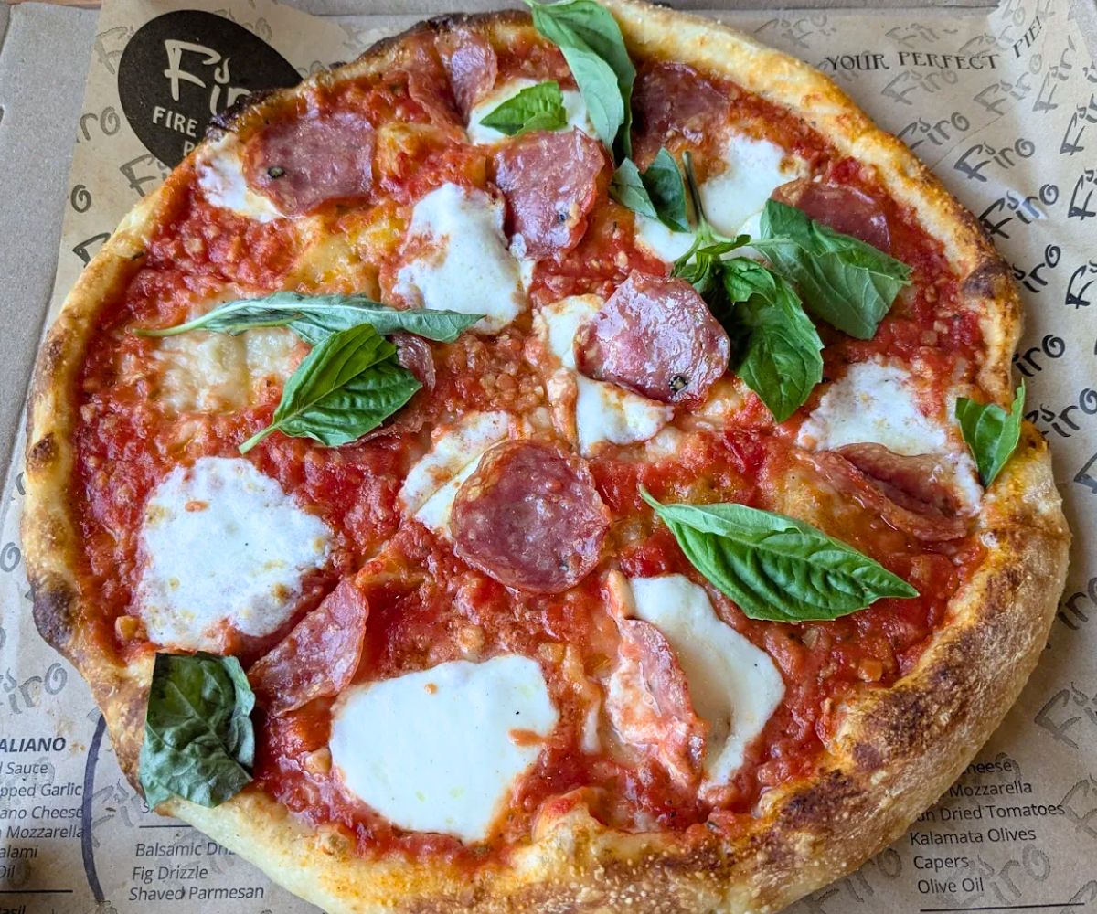 margherita at Firo Fire Kissed Pizza in Lawton, Oklahoma