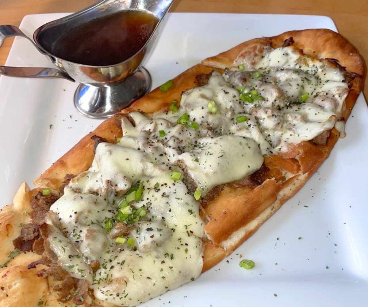 French Onion Flatbread at The Grey Fox Grille in Dover, DE