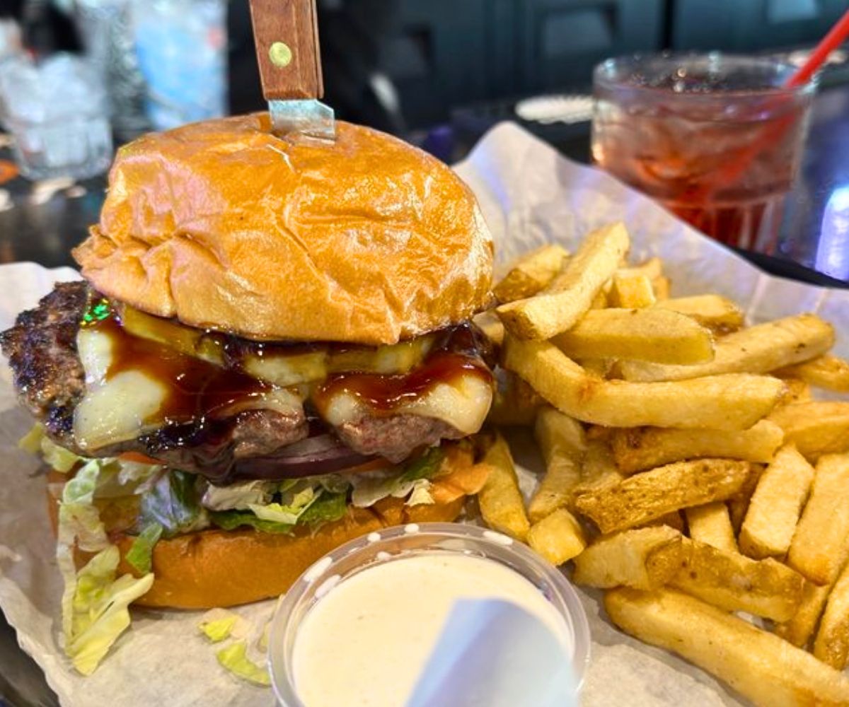 Island Vibe Burger at Lopez & Lefty's in Anaheim, California
