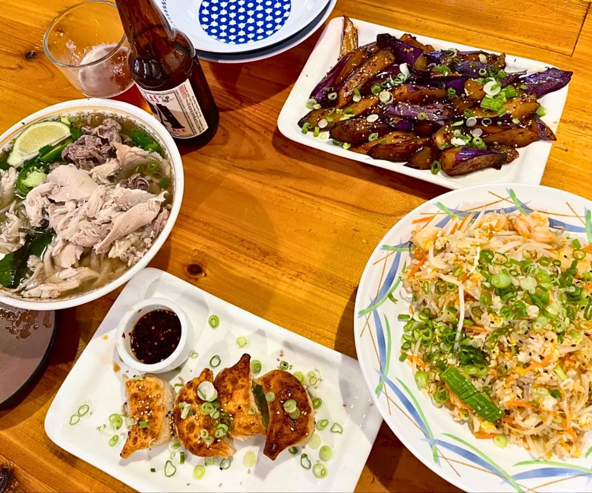 various dishes at Noodlezip in Bismarck, ND