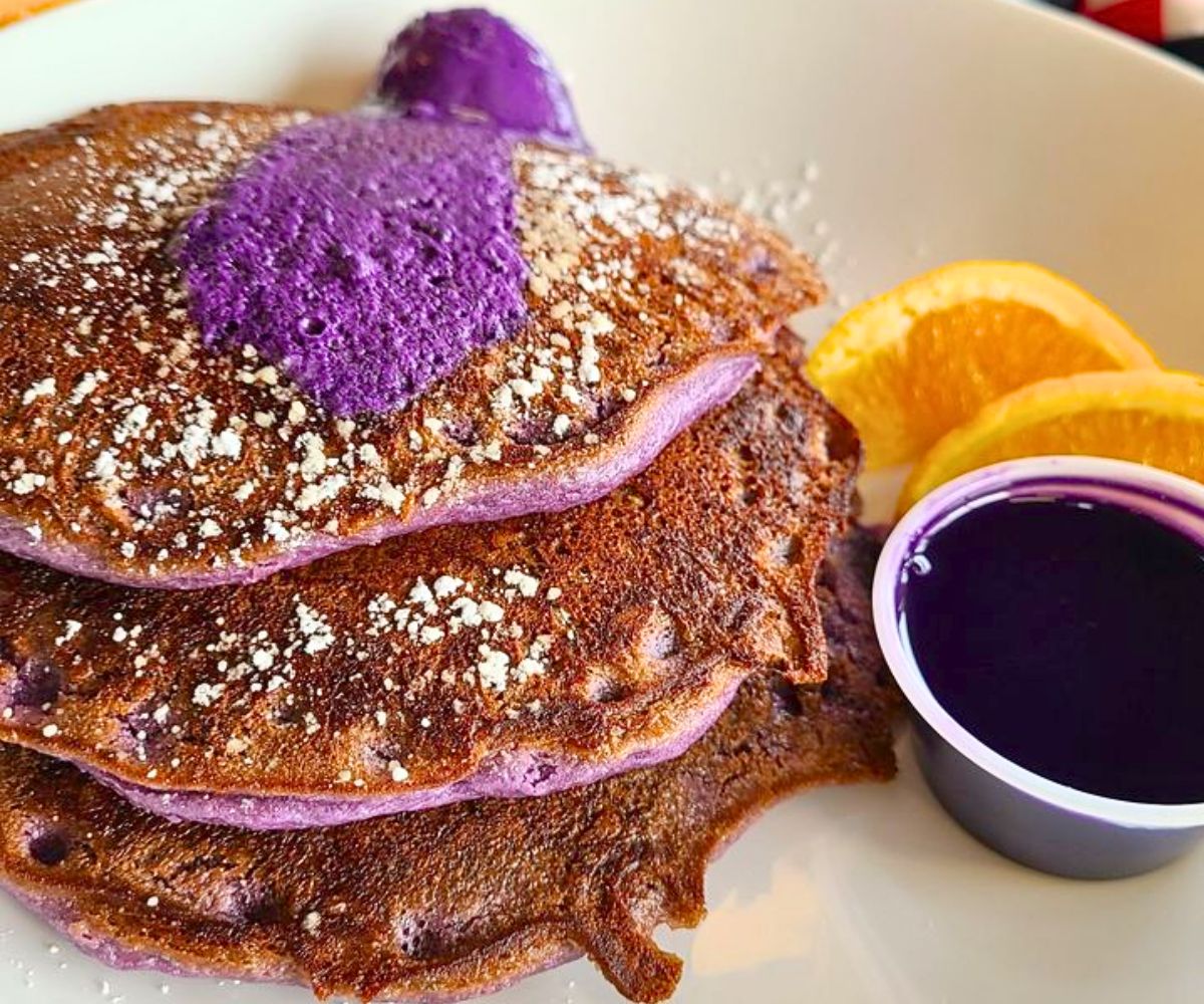 Ube Pancakes at West Hill Deli in Auburn, WA