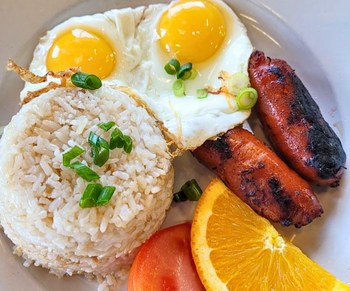 Longanisa & Fried Eggs Garlic Rice Plate at West Hill Deli in Auburn, WA
