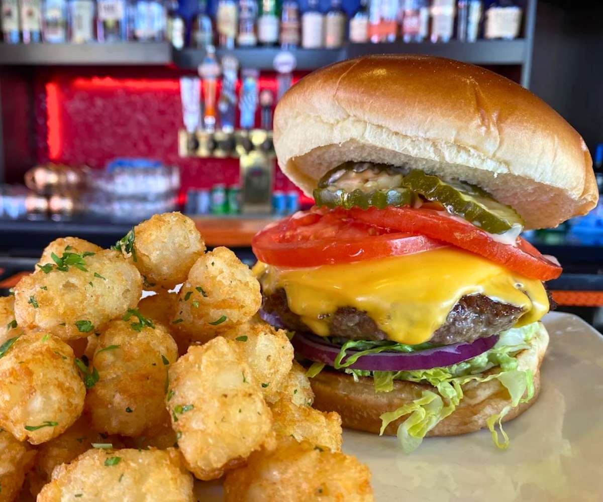 burger at The Spot Neighborhood Grill in Scottsdale, AZ