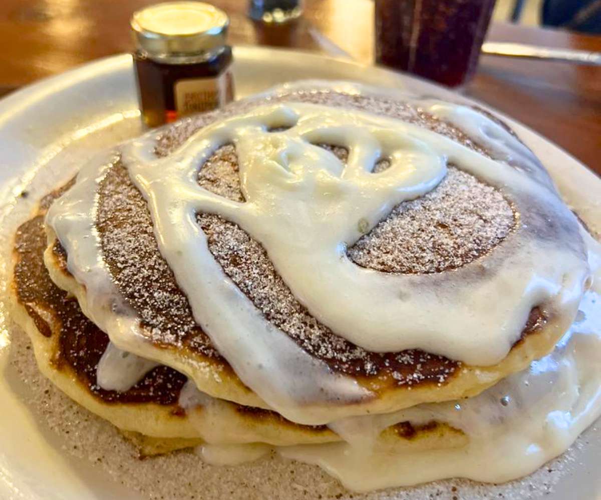 Cinnamon Roll Pancakes at Brother Juniper's in Memphis, Tennessee