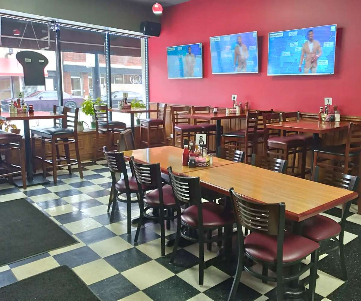 interior of Brasas Pancake House in Cicero, IL