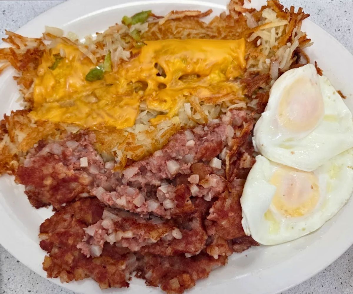 Corned Beef Hash at Morg's Diner in Waterloo, Iowa