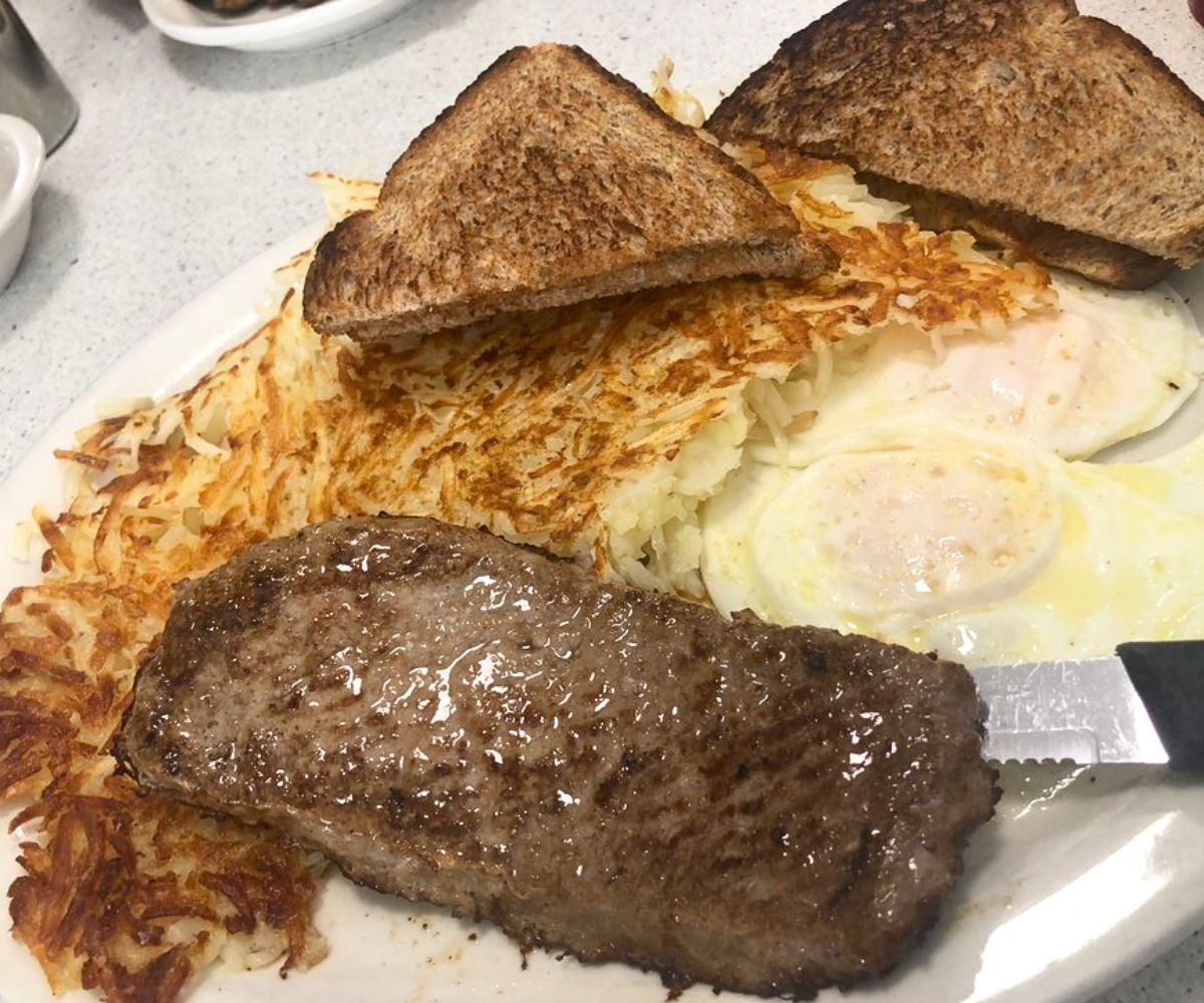 Steak and Eggs at Morg's Diner in Waterloo, Iowa