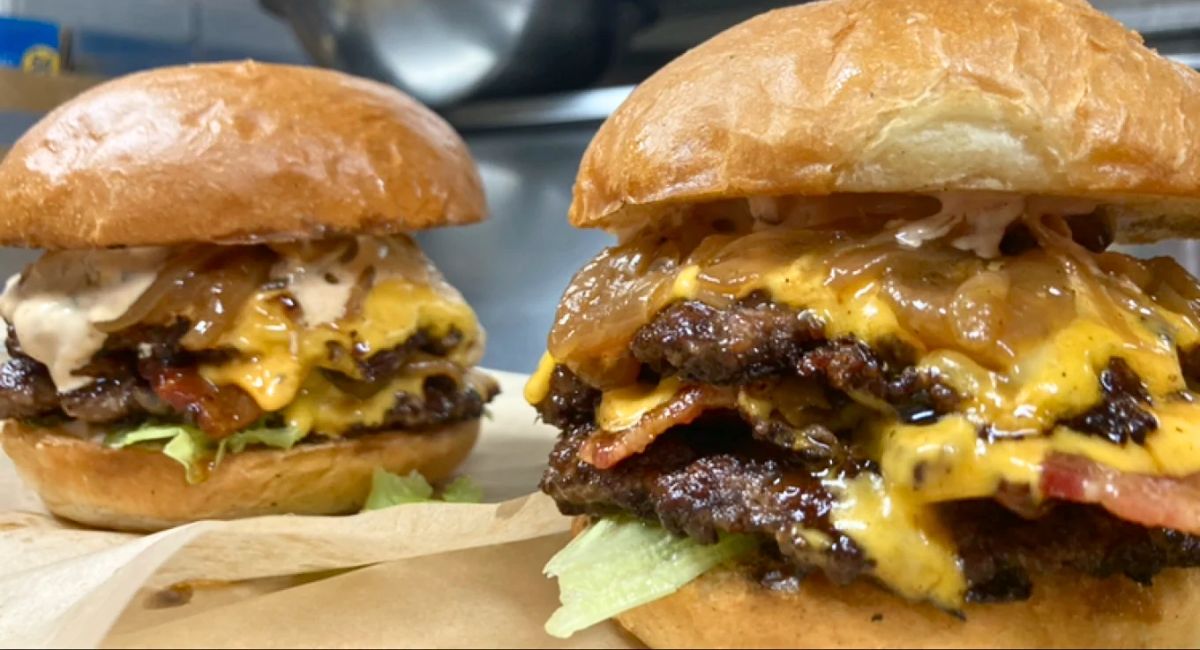 burgers at Rustic Nomads in Aurora, Colorado