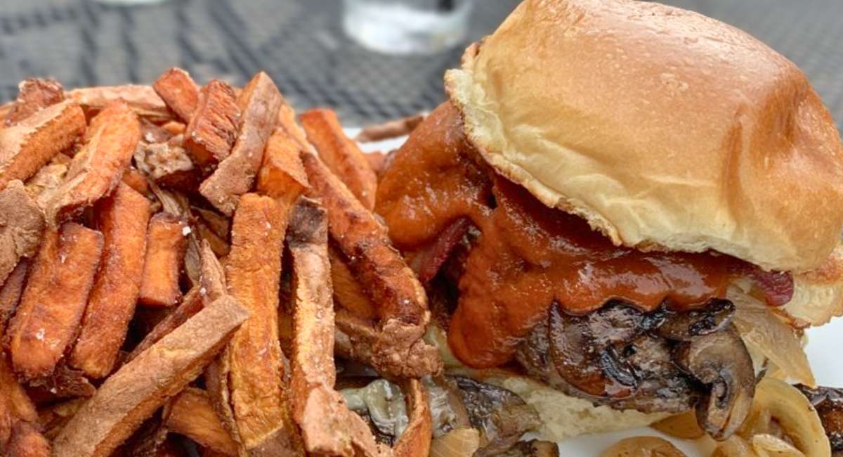 Ohio Beer Burger at Darby's on Fifty-Nine in Cuyahoga Falls, Ohio