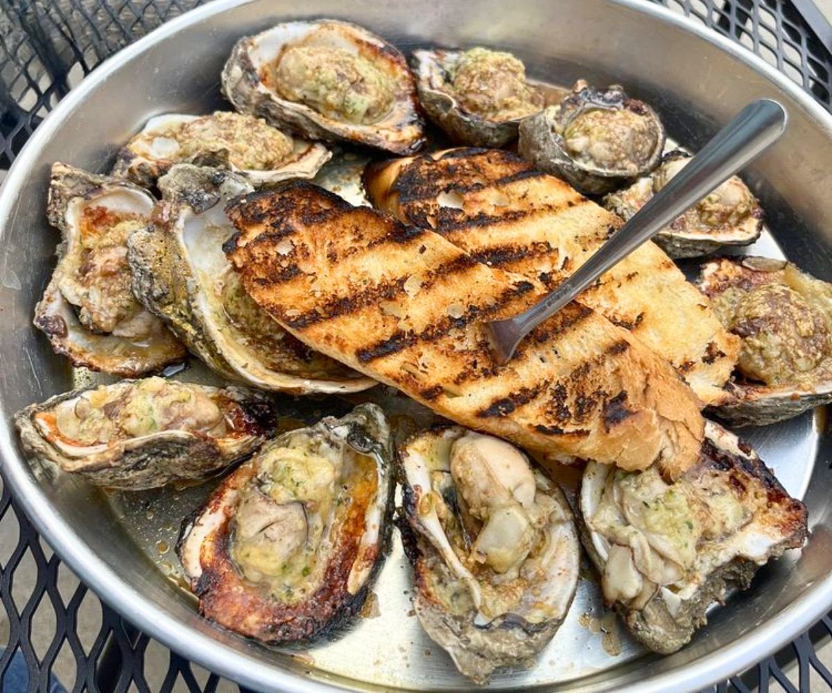 chargrilled oysters at 55 South in Brentwood, TN