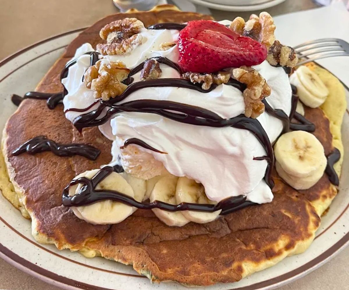 Banana Split Pancake at The Pancake Place in Green Bay, Wisconsin