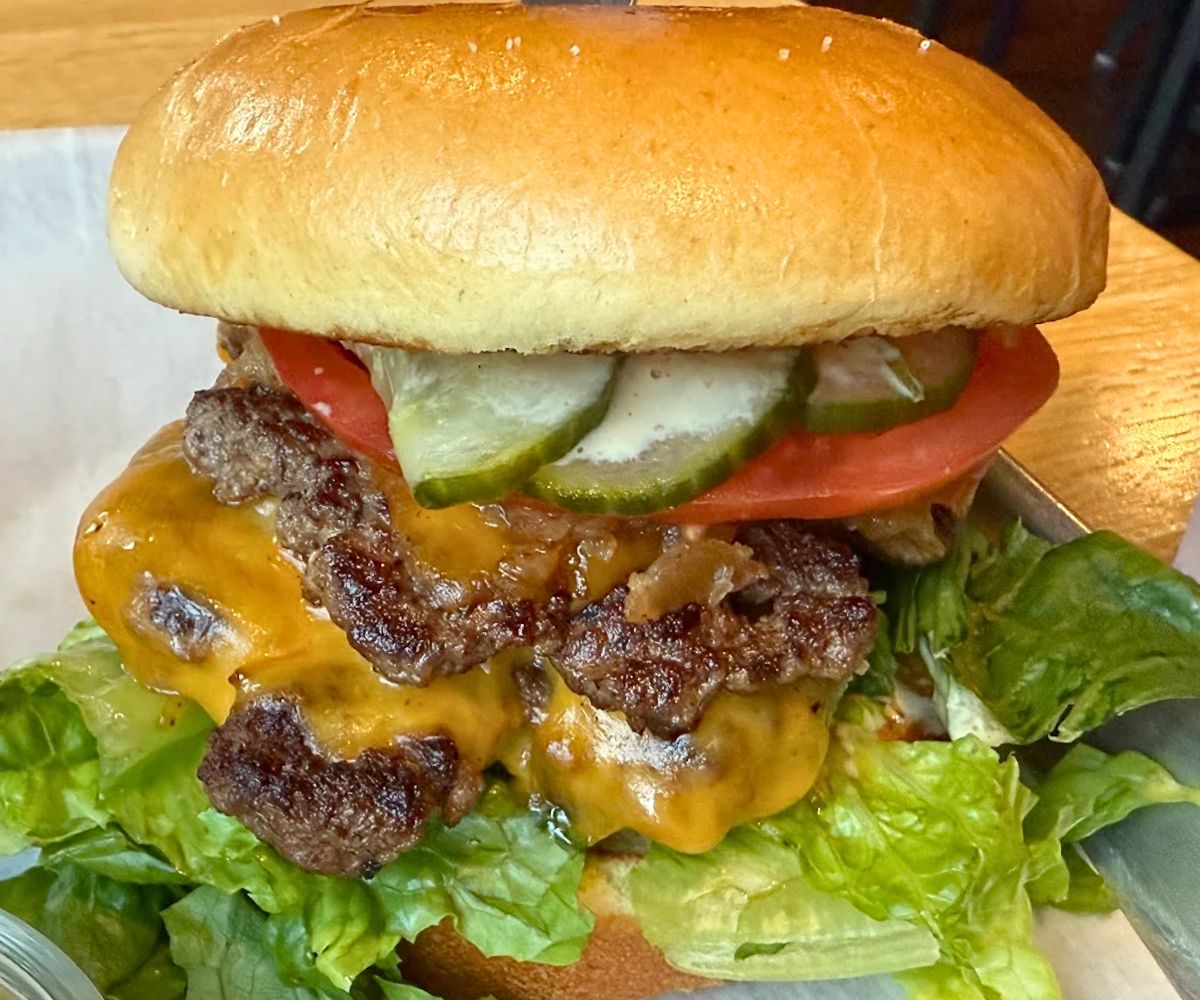 burger at Big Time Burgers & Brew in Portage, Indiana