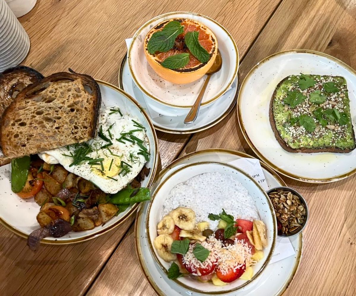breakfast dishes at The Speckled Egg PGH in Pittsburgh, Pennsylvania