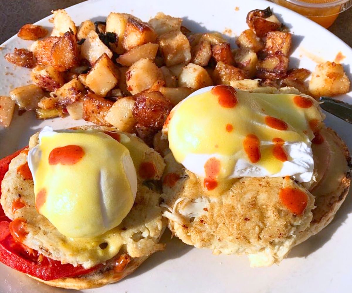 Chesapeake Benedict at Eggcellence Brunchery in Annapolis, Maryland